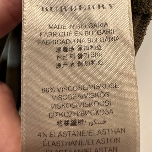 Burberry London Olive Viscose Tank xs/s - Picture 5 of 5